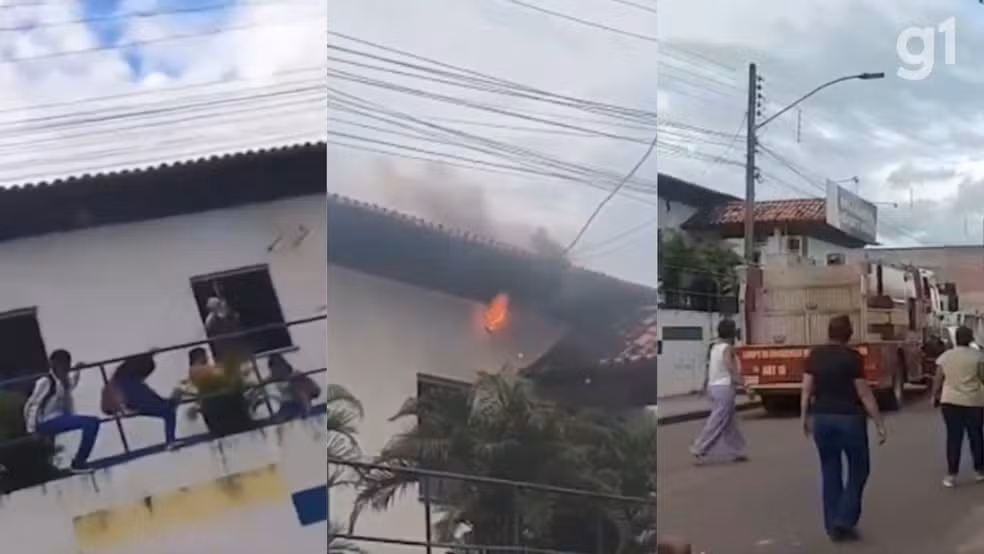 Princípio de incêndio atinge escola e alunos pulam janelas para escapar do fogo em São Bento, na Baixada